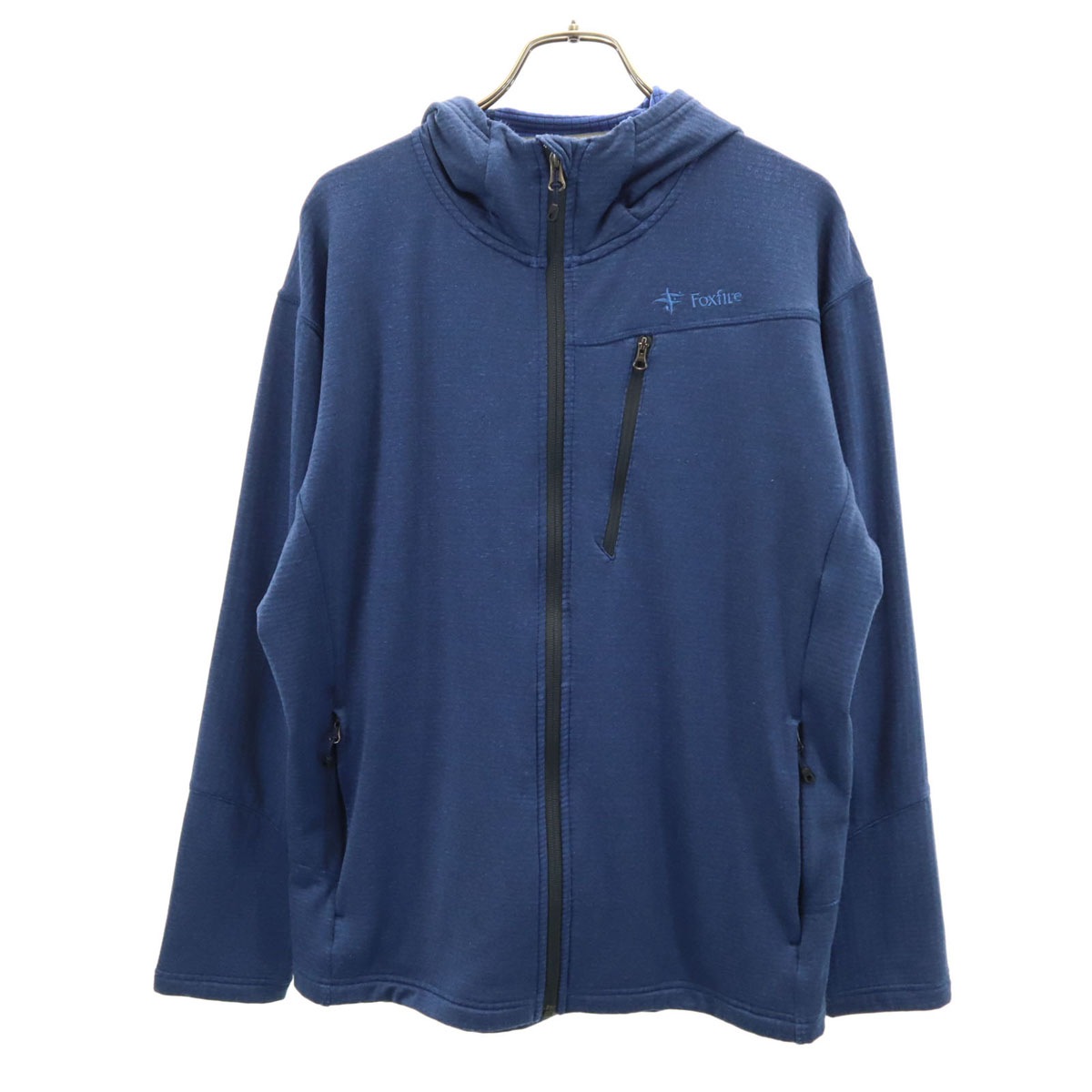長袖 ジップパーカー ネイビー 裏フリース メンズ 古着