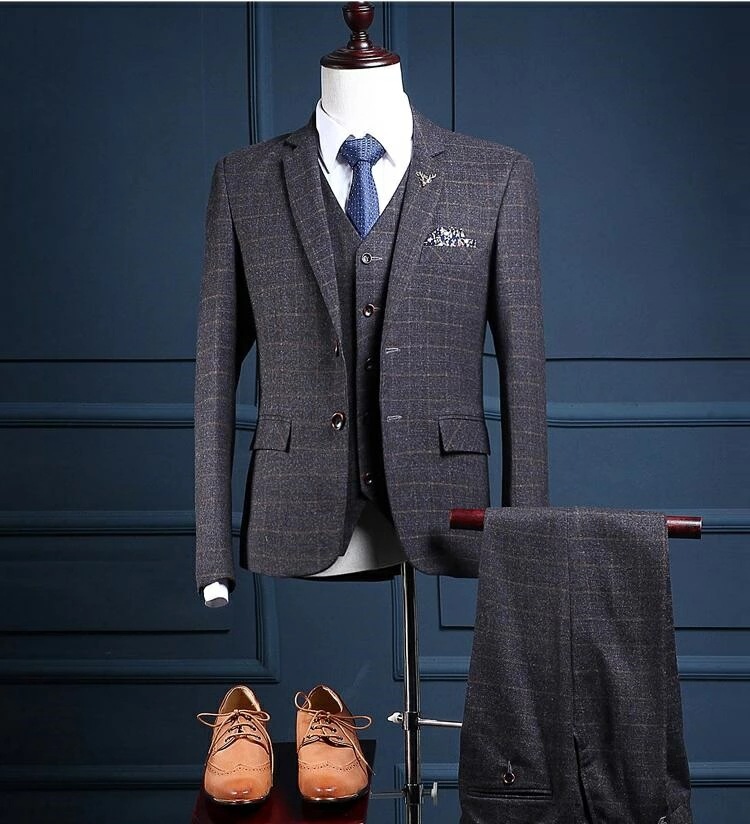 タキシード メンズスーツ ビジネス リクルートスーツ 洗える 3ピーススーツ キャリア スリムスーツ メンズ 細身 紳士用 フォマール 結婚式 二次会 通勤 就職活動 大きいサイズ チェック柄 二つボ