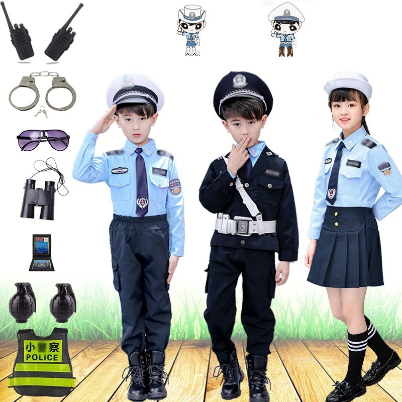 ハロウィン コスプレ 子供用 警察官 男の子用 女の子用 仮装 ポリス 制服 警察 警察官 男の子用 おもちゃの装備一式 ロールプレイ 交通警察パフォーマンス