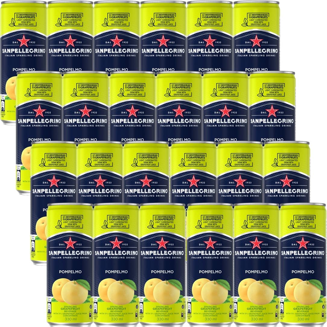 SANPELLEGRINO(サンペレグリノ) イタリアン スパークリングドリンク ポンペルモ (グレープフルーツ) 330ml ×24本 炭酸飲料 (果汁11% 微炭酸)