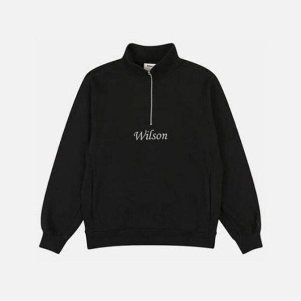 長袖Tシャツ LQC W233003LHT91-BLK 男女共用 フレンチテリー ハーフジップ スウェットシャツ