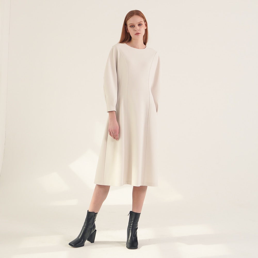 ACUDバルーンスリーブワンピース_アイボリー