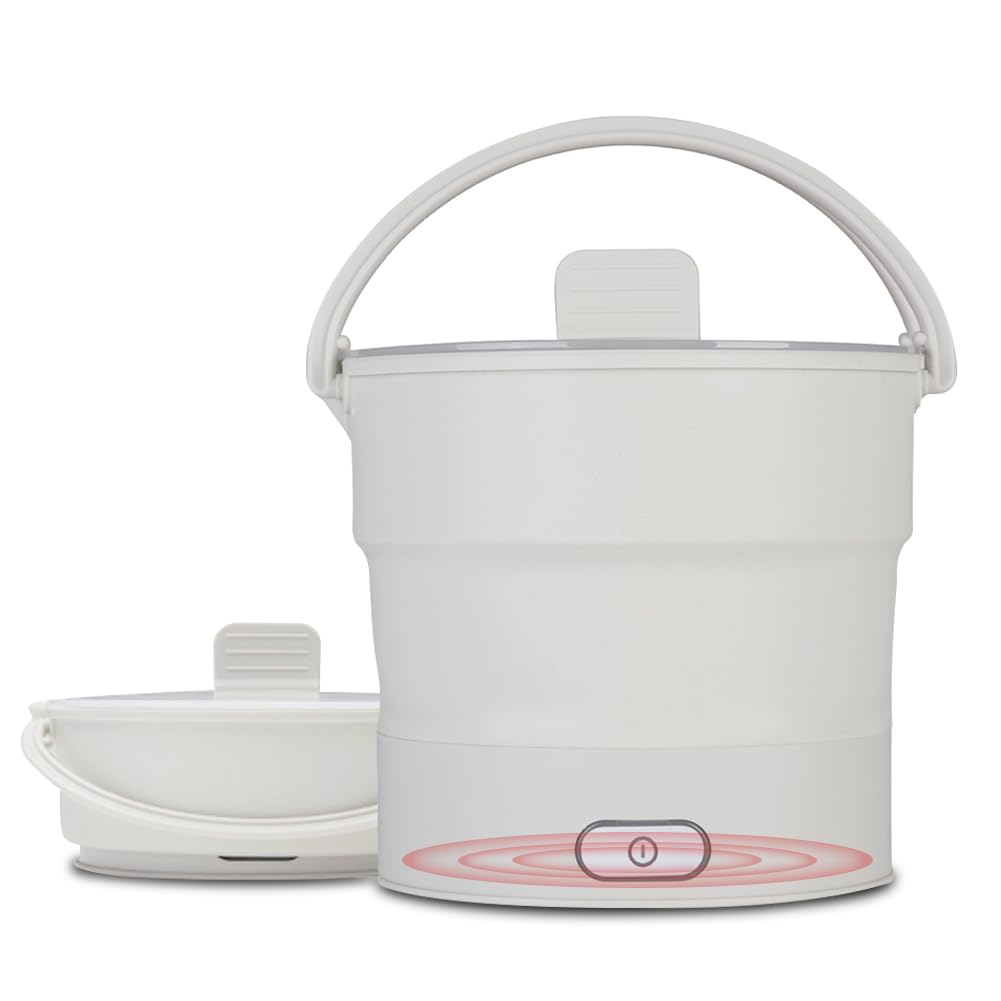 折りたためる電気ケトル 折り畳みケトル 100℃ 1L大容量 ミニ 電気 ポット ケトル 家庭用沸かし器 100-240V海外対応 2分沸騰 調乳器具 お湯 ラーメン 麻辣湯 スープ かゆ しゃぶしゃ