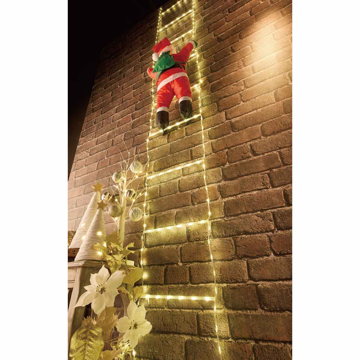 エントリーでポイント5倍！11月4日20:0011月11日1:59LEDクライムサンタハンガー 高さ370cm 1台 イルミネーション ライト イルミネーションライト 屋外 電飾 クリスマス