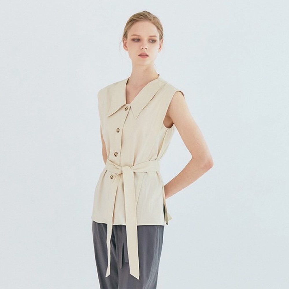 (ニューヨーク訪問) ベルト付きスリークブラウス (YX6SS06)