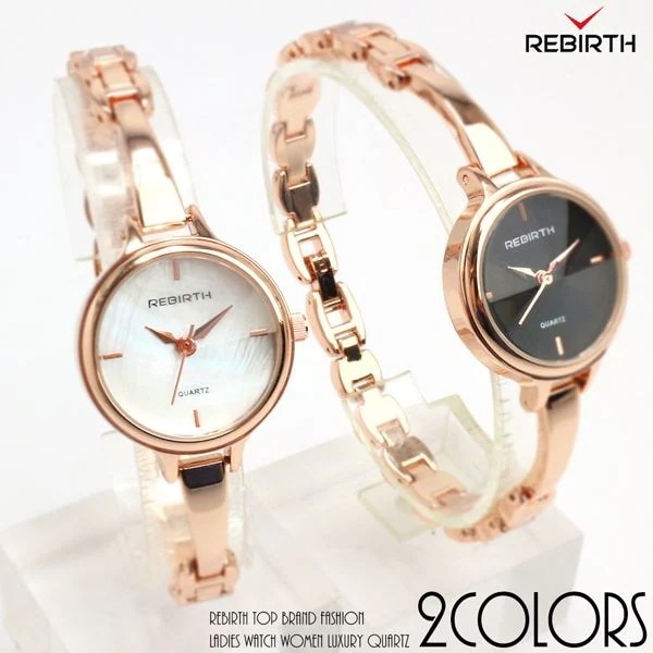 腕時計 REBIRTH リバースセイコームーブメント 日常生活防水 上品な細ベルト RB025