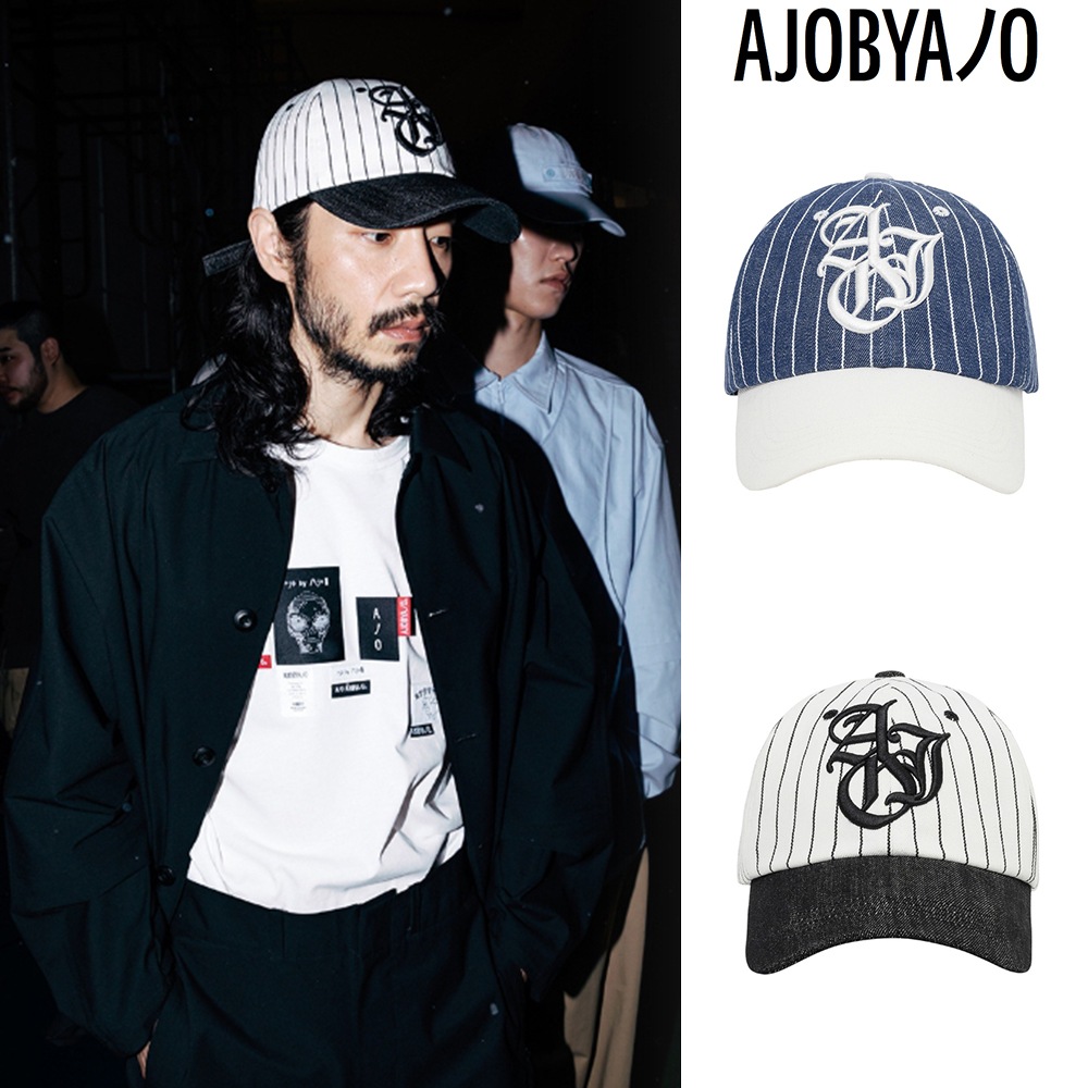 【AJO AJOBYAJO】 Sporty Logo Stripe Denim Cap