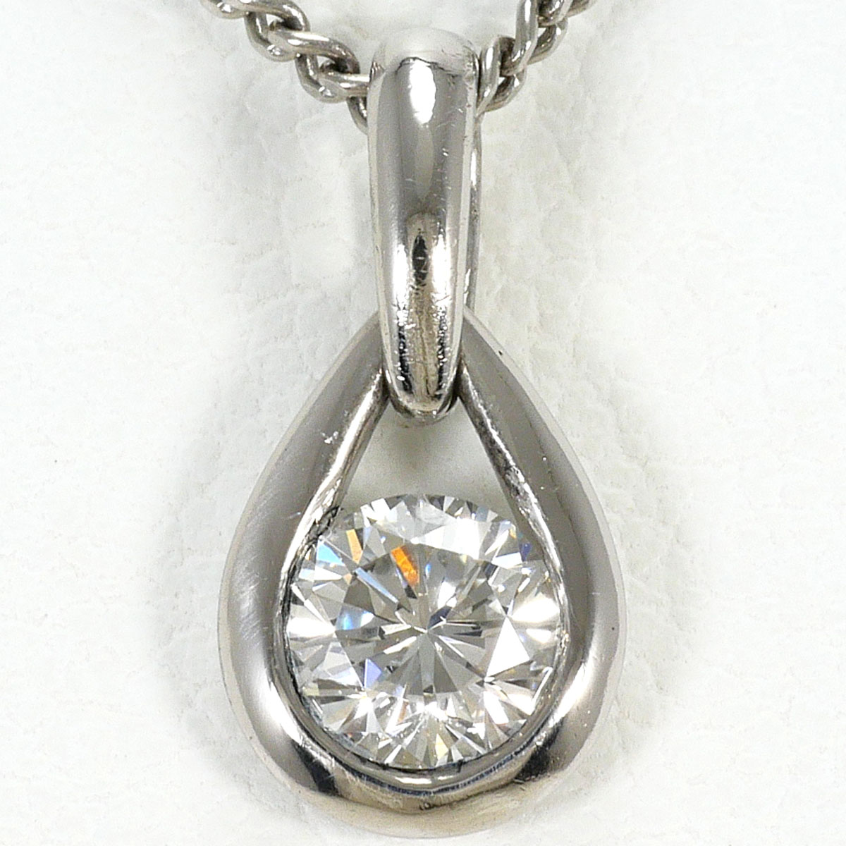 PT プラチナ PT850 プラチナ ネックレス ダイヤモンド 0.32ct VS1 鑑定書 総重量約3.6g 約40cm ジュエリー 中古