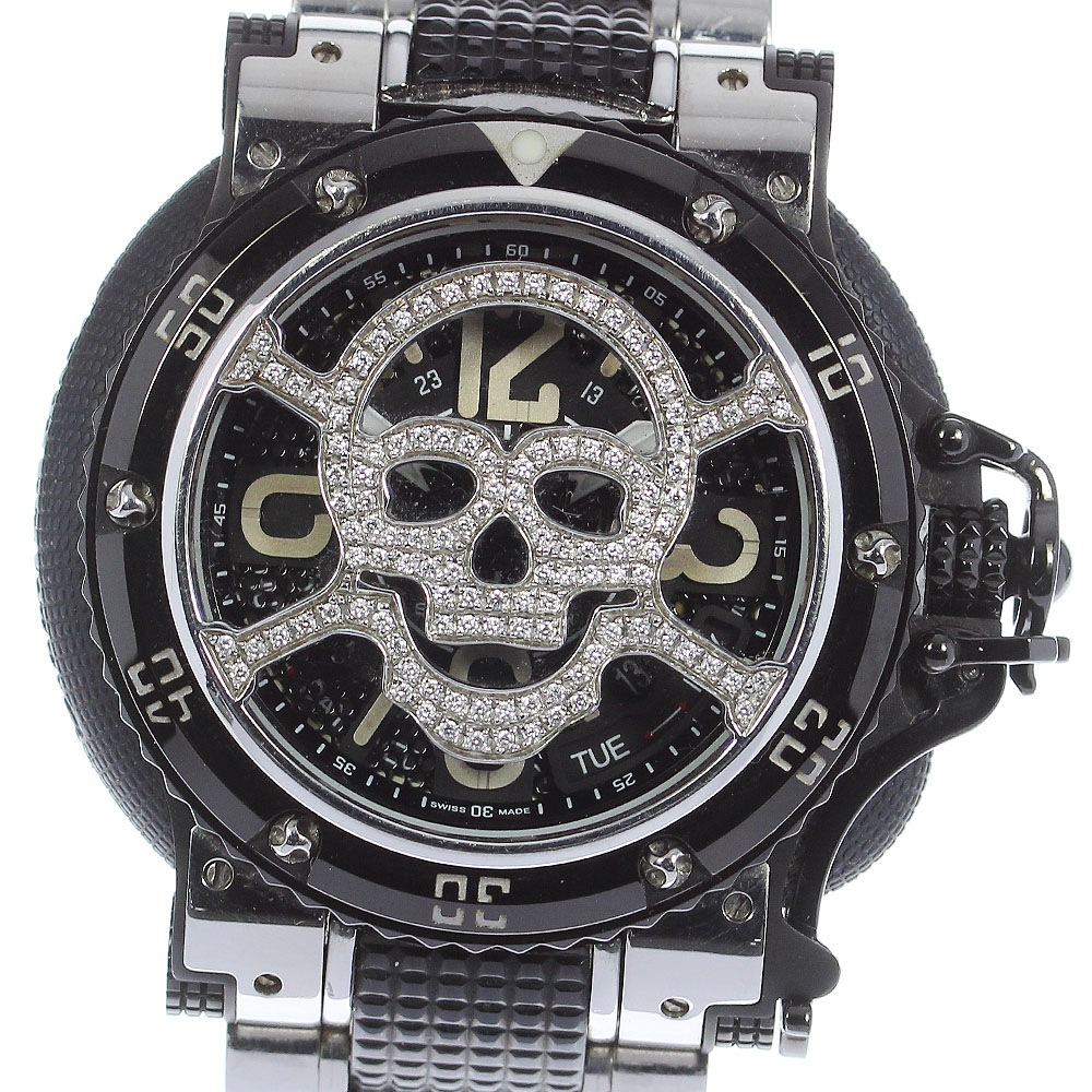 訳あり アクアノウティック AQUANAUTIC KSP02NSNBSKLS03 サブコマンダー デイデイト 自動巻き メンズ 箱・保証書付き_808411【中古】