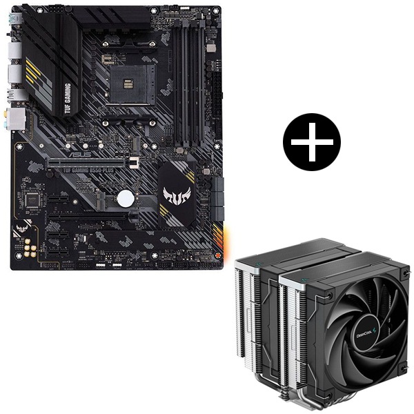 TUF GAMING B550-PLUS マザーボード + DEEPCOOL R-AK620-BKNNMT-G ブラック サイドフロー型CPUクーラー セット