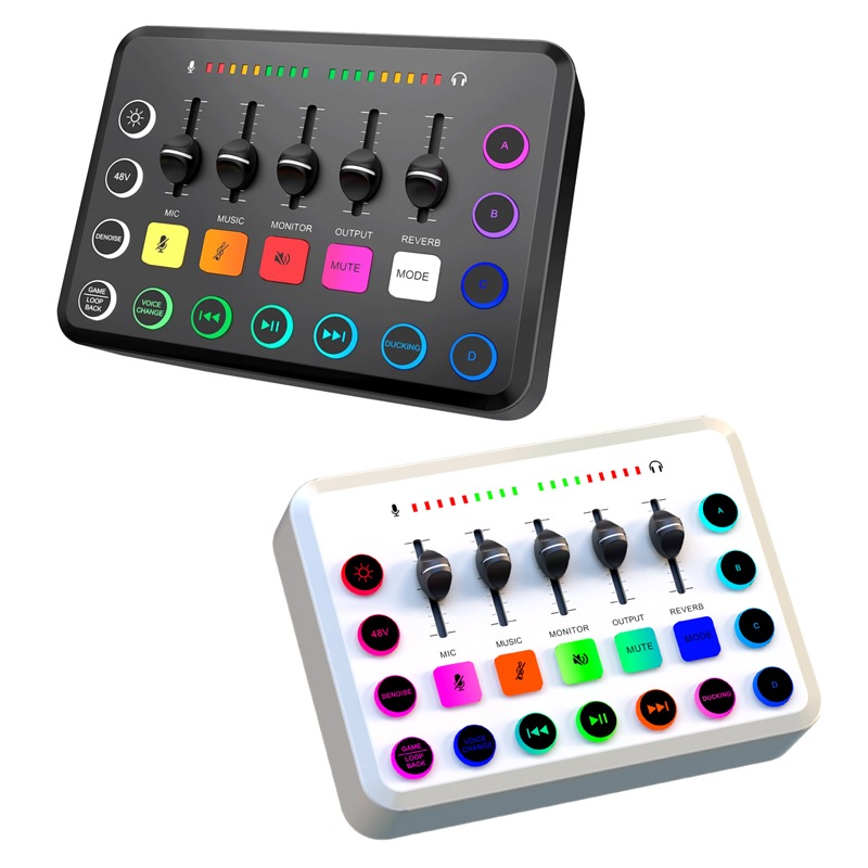 2カラー オーディオインターフェース 多機能 XLR接続 スマホ配信 PC配信 Bluetooth接続 高音質 ボイスチェンジャー 効果音カスタム バッテリー内蔵 ブラック ホワイト