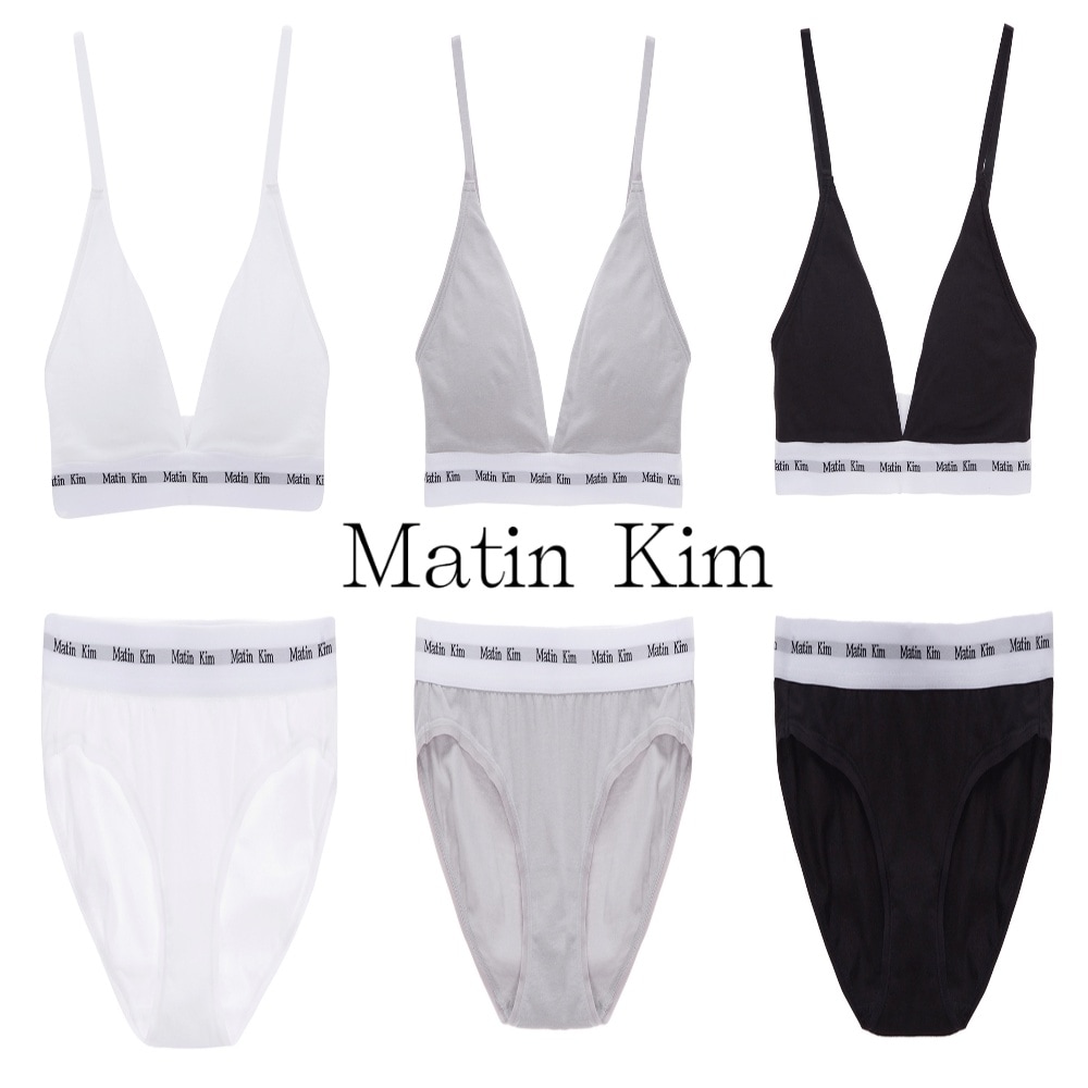 下着・アンダーウェア Matin Kim LOGO BAND BRA&BRIEF Matin Kim】LOGO BAND TRIANGLE BRA - メルカリ