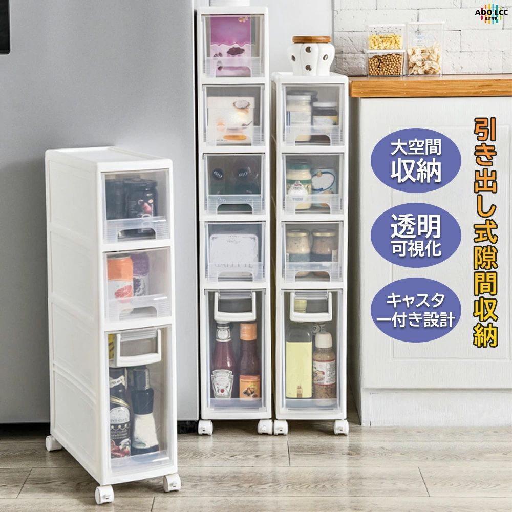洗面所 収納 隙間収納 引き出し式 36段 約幅16cm すきまストッカー キャスター付 キッチン収納 スリムストレージ 移動可能 小物 バスルーム すき間ストッカーすき間収納 ランドリー収納 スリ