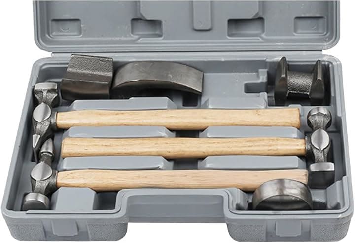 板金ハンマー 板金工具 セット 金属加工 メンテナンス 凹みリペア 金づち 専用ケース付き