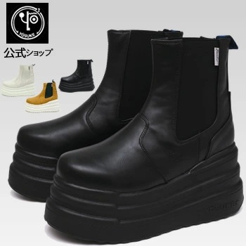 【公式SHOP特典キズ補修液付】 ヨースケ 厚底スニーカー レディース ハイカット 歩きやすい 9cm 厚底フラットソール