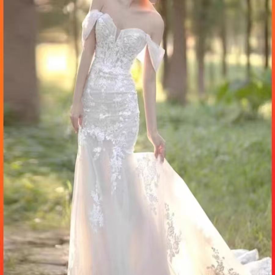 パーティードレス ウェディングドレス 新作 白 レース 高級感 ロングワンピース 結婚式 花嫁 成人式 お呼ばれ ウェディング 演奏会 二次会 前撮り ワンピース ロングドレス