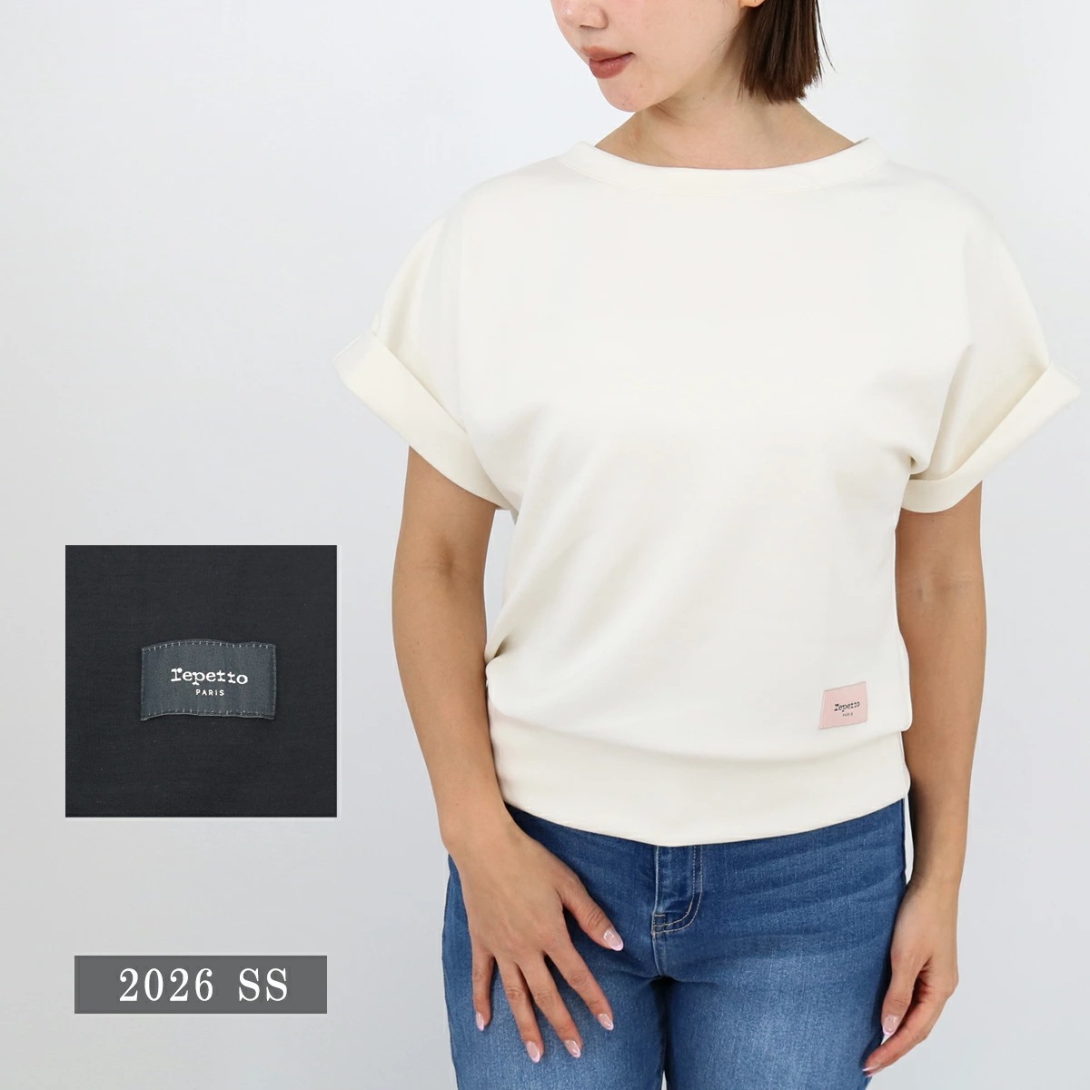 S0651N TOP SCUBA ウルトラソフトスキューバトップス Tシャツ 半袖 ボートネック 無地 ストレッチ レディース ロゴ ブランド