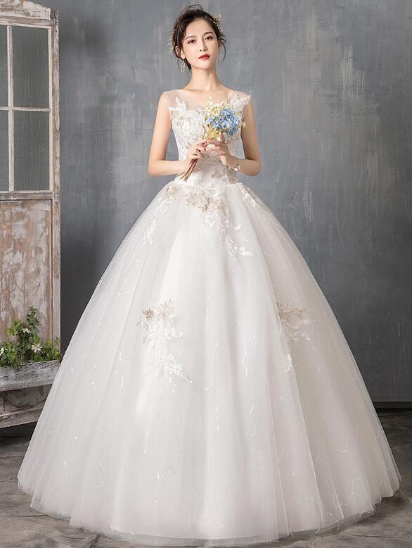 ロングウェディングドレス 発表会舞台演出ドレスロングドレス 【結婚式】【二次会】【パーティー】【披露宴】 花嫁エンパイアドレスフリルドレス 写真撮影前撮りドレス パニエベールグローブドレスカバー対