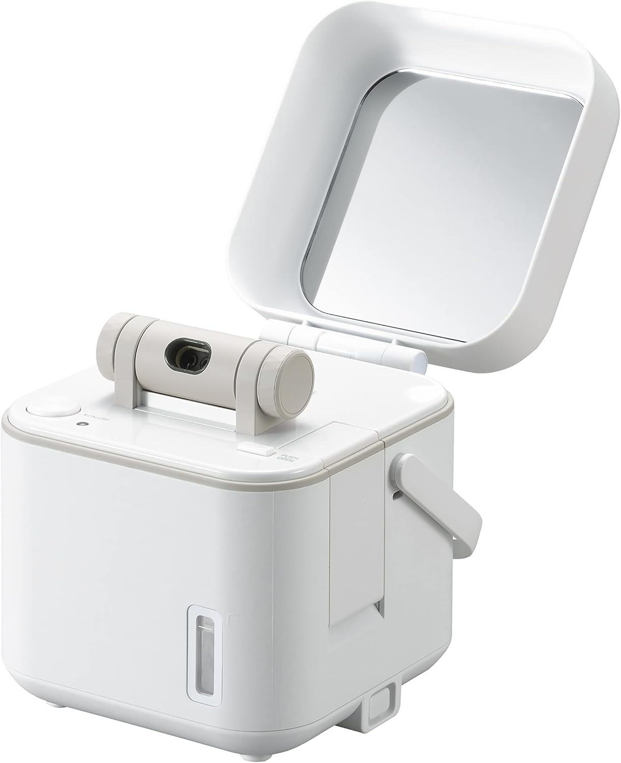 TWINBIRD(ツインバード) フェイススチーマー コンパクト イオンスチーム 美顔器 ミラー付 毛穴ケア 水道水対応 パールホワイト 白 ESH-2787W