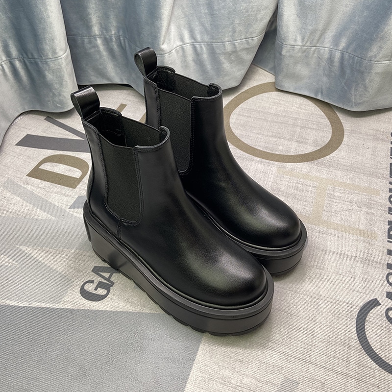 厚底マーチンブーツ ブーツ プリーツ パンツブーツ 裏起毛