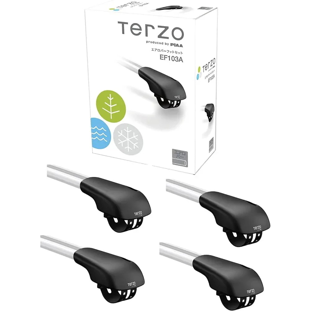 PIAA Terzo エアロバーフットセット ブラック 4個入 EF103A ルーフレールタイプ