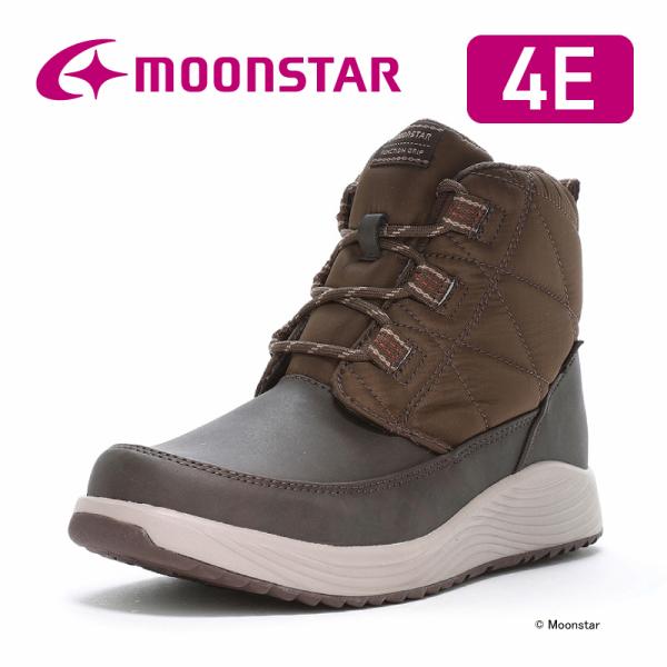 ムーンスター スニーカー 防水 防滑 幅広4E レディース ウィンター シューズ 靴 滑りにくい 運動靴 moonstar SPLT FGL92 ブラウン [2024年秋冬新作] 9月12日発売