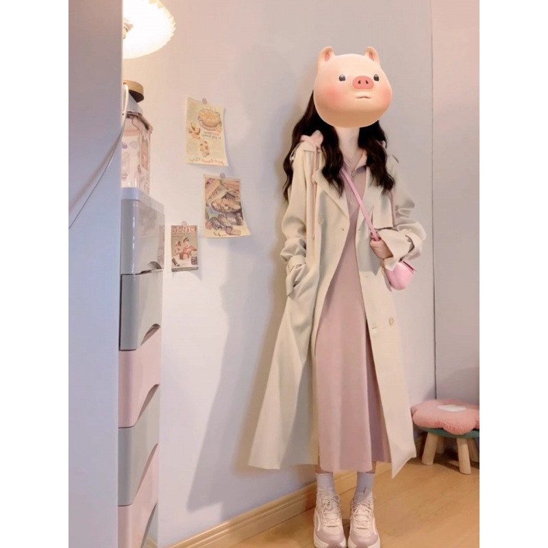 スーツ女2024早秋韓系減齢高級感ミディアムパーカーワンピース2着