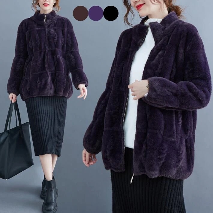 ファーコート　ボアコート コート　レディース　ジャケット　アウター 　ブルゾン　もこもこ　ふわモコ　長袖 あったか　防寒 　ゆったり　暖かい　大きいサイズ　秋冬今日は30パーセント