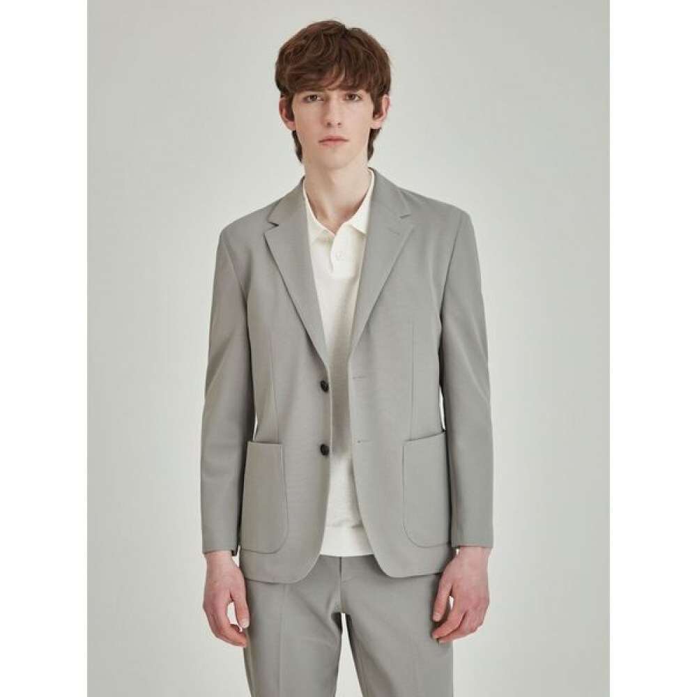 [ロガディス] ポリジャージーソリッドライクジャケットグレー（RY5211P333）