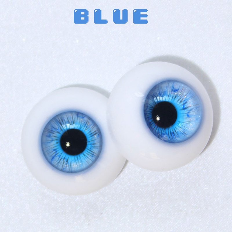 BJDドールアイ レジンアイ ブルー 人形用樹脂眼 真人風 普通/三白眼 12mm/14mm/16mm/18mmサイズ