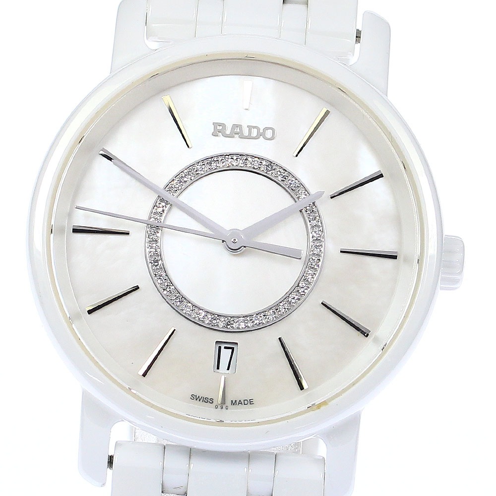 ラドー RADO 218.0065.3 ダイアマスター デイト クォーツ レディース 保証書付き_807770【中古】