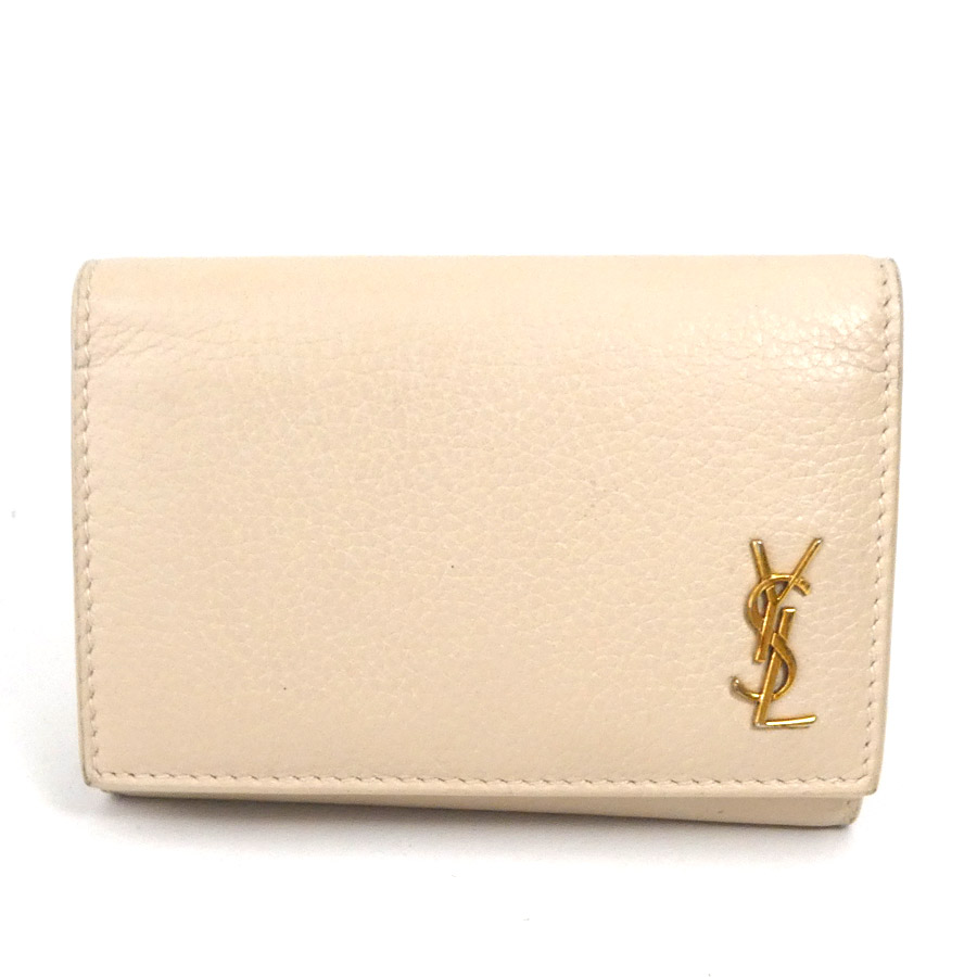 サンローラン SAINT LAURENT キーケース レザー ライトベージュ ユニセックス h30459g