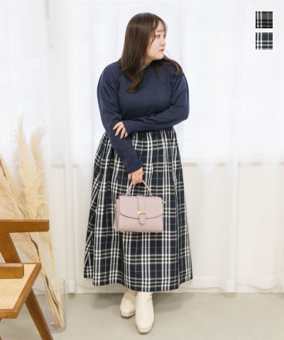 大きいサイズ レディース LL 3L 4L XL XXL XXXL チェックドッキングワンピース 4,683円