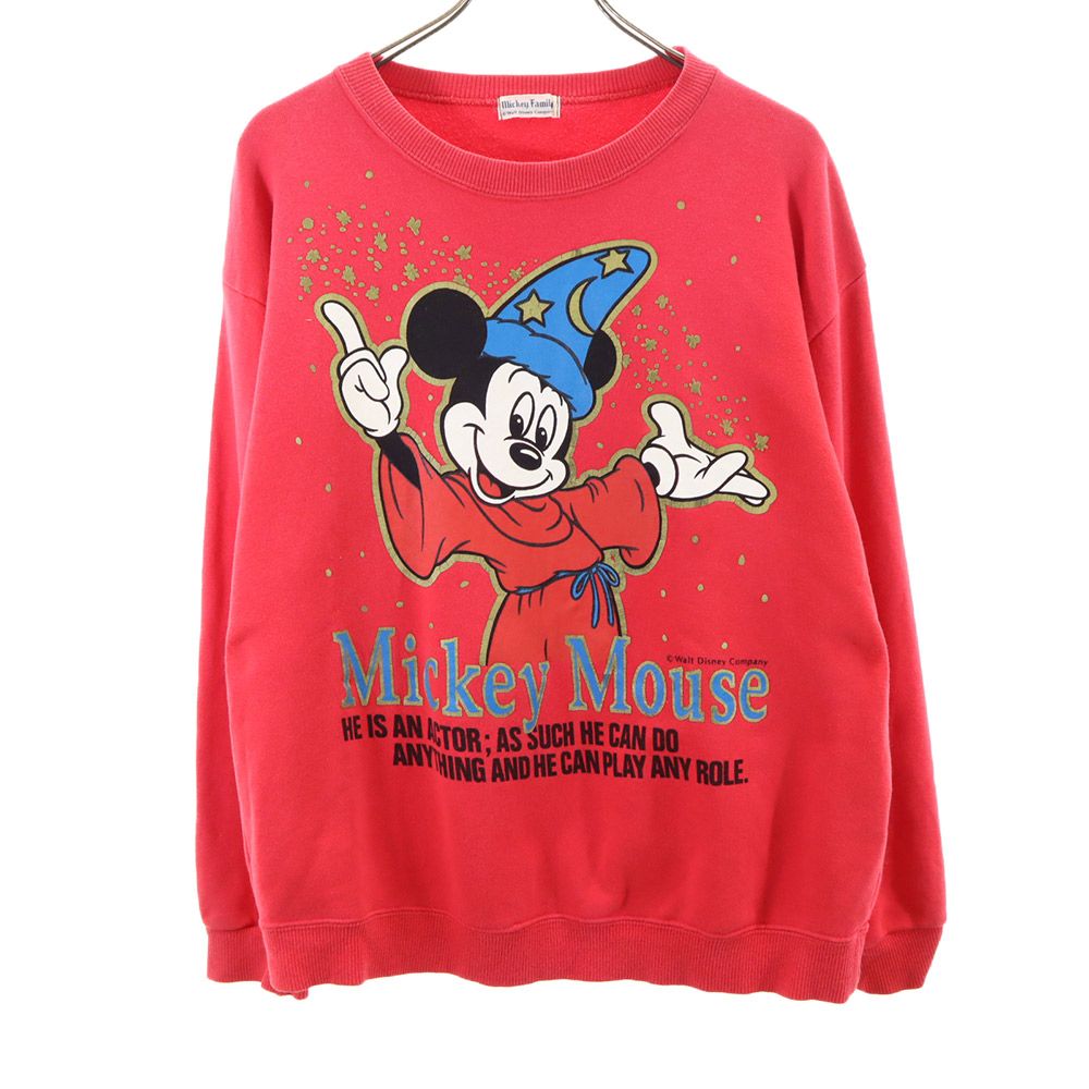 ミッキーファミリー 90s ミッキーマウス プリント 長袖 トレーナー レッド Mickey Family スウェット オールド ヴィンテージ メンズ 6,003円