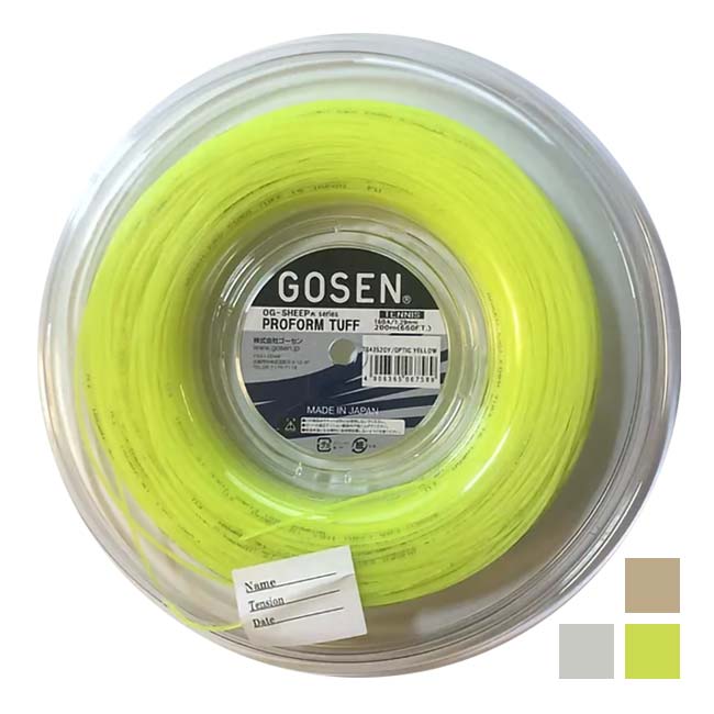 ゴーセン(Gosen) OG-SHEEP(オージーシープ) PROFORM TUFF(プロフォーム タフ) 16GA(1.29mm) 200Mロール 硬式テニス モノフィラメントガット TS4352(