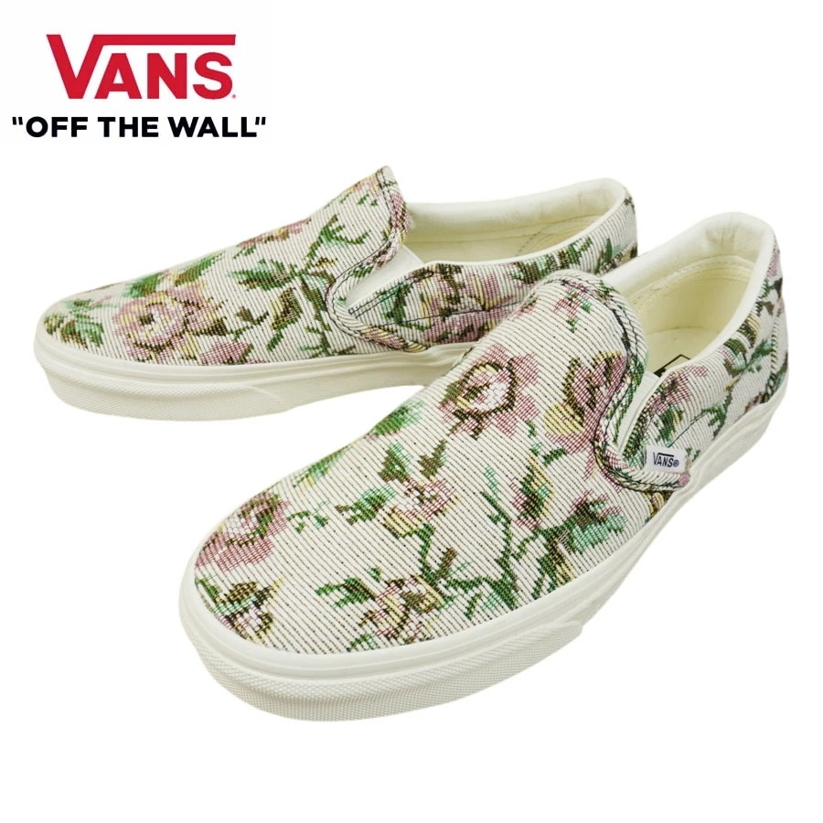 VANS スニーカーVANS ヴァンズ バンズ【箱なし】CLASSIC SLIP ON スリッポン スリップオンTAPESTRY FLORAL MARSHMAL