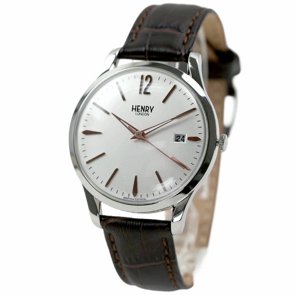 [訳ありアウトレット] ヘンリーロンドン 腕時計 レディース 日付表示 レザーベルト HENRY LONDON HL39-S-0005-GFO