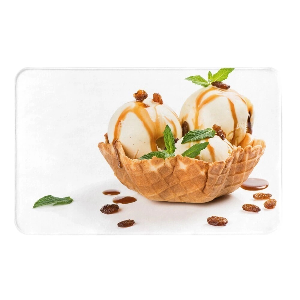 カーペット 2031.5in バニラ-アイスクリーム-カラメル-ソース-レーズン お手入れが簡単 ノンスリップ 耐久性