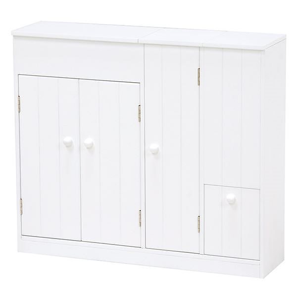 トイレラック（トイレ収納） 幅60cmx奥行16cm カントリー調/大容量 ホワイト（白）