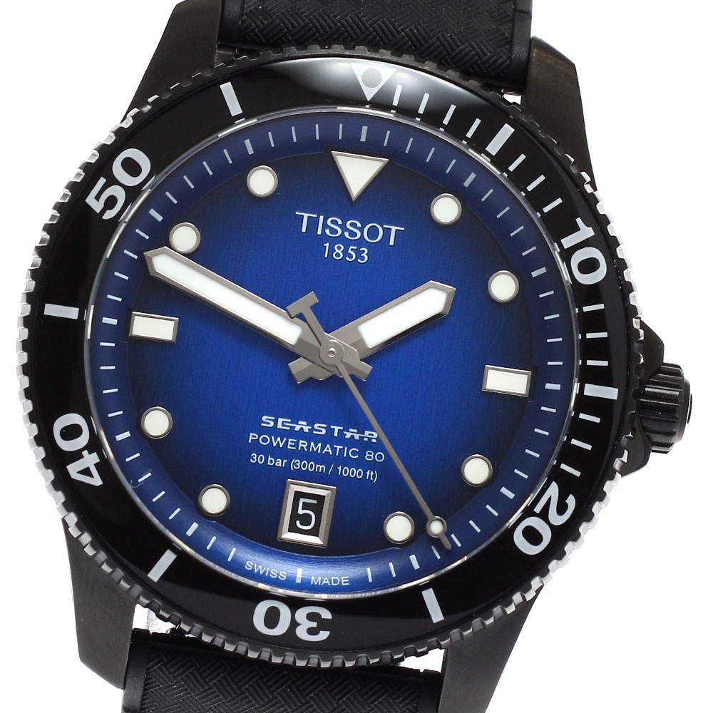 ティソ TISSOT T120.807.37.041.00 シースター1000 パワーマティック 80 デイト 自動巻き メンズ 極美品 箱・保証書付き_932796【中古】