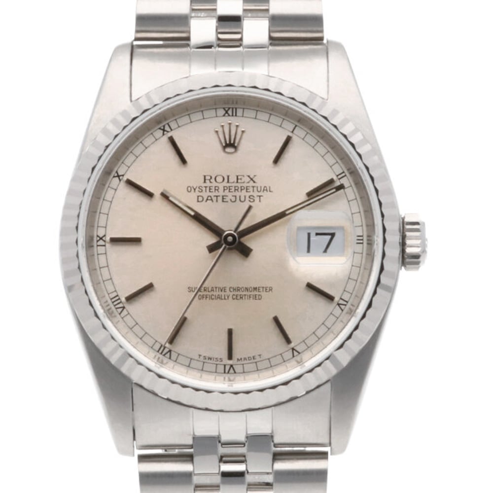 ROLEX ロレックス デイトジャスト SS K18WG 腕時計 時計 オイスターパーペチュアル X番 1991年式 16234 シルバー メンズ かっこいい ステンレススチール K18ホワイトゴール