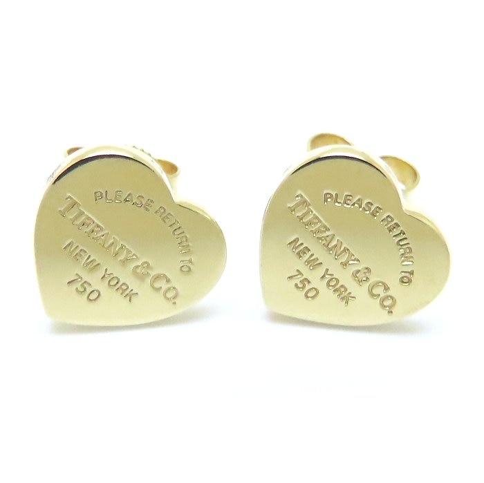 リターントゥティファニー ハートタグ ピアス K18YG イエローゴールド レディース/294263【中古】