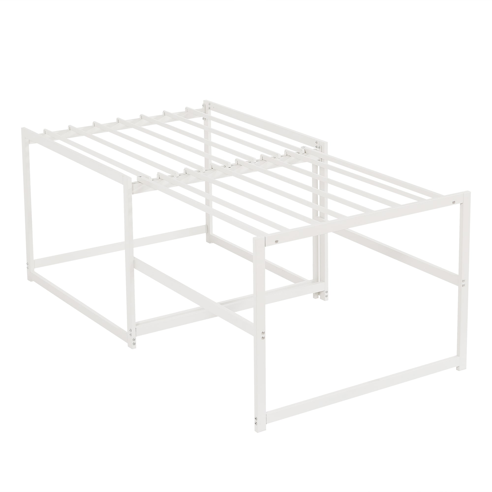 【国内発送】129高さ75cm 伸長式ベッド ディベッド シングル 高いベッド パイプベッド ベッドフレーム 伸縮 下収納 おしゃれ 2way アイアン 来客用 省スペース 6,686円