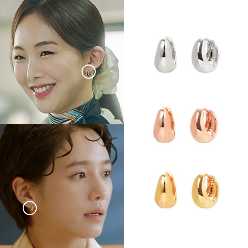 [ガールズデイヘリソンミ着用] [韓国芸能人着用]ROUND DROP RING-S 韓国人気アイドルアクセサリー デイリーアクセサリー