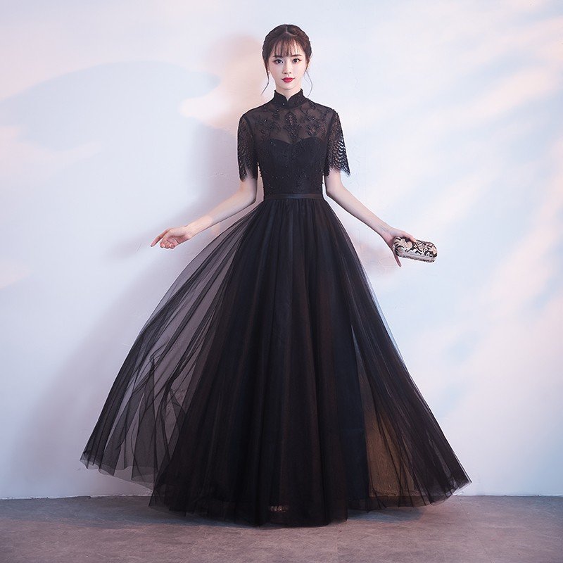 ロングドレス 半袖 カラードレス 花嫁 パーティードレス 演奏会 安い フォーマルドレス 二次会 イ 8,103円