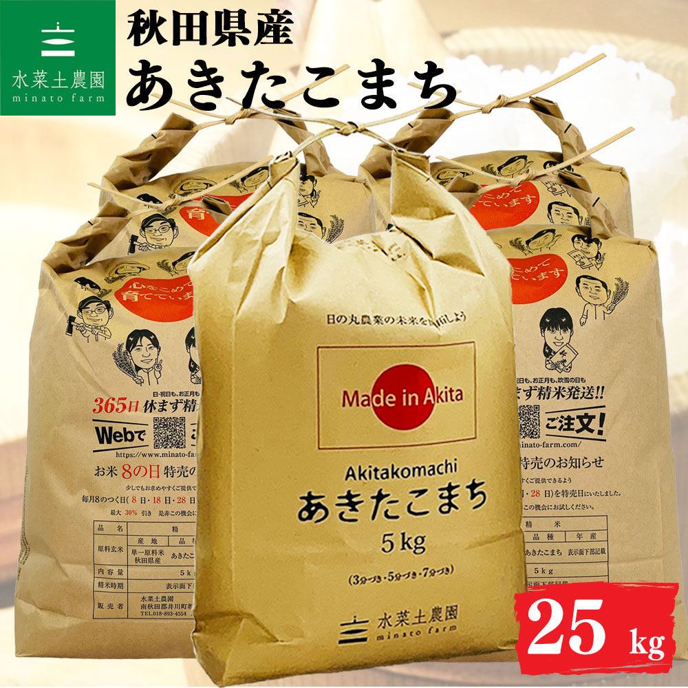 あきたこまち 精米 25kg 秋田県産 令和7年産 選べるお試し袋付き