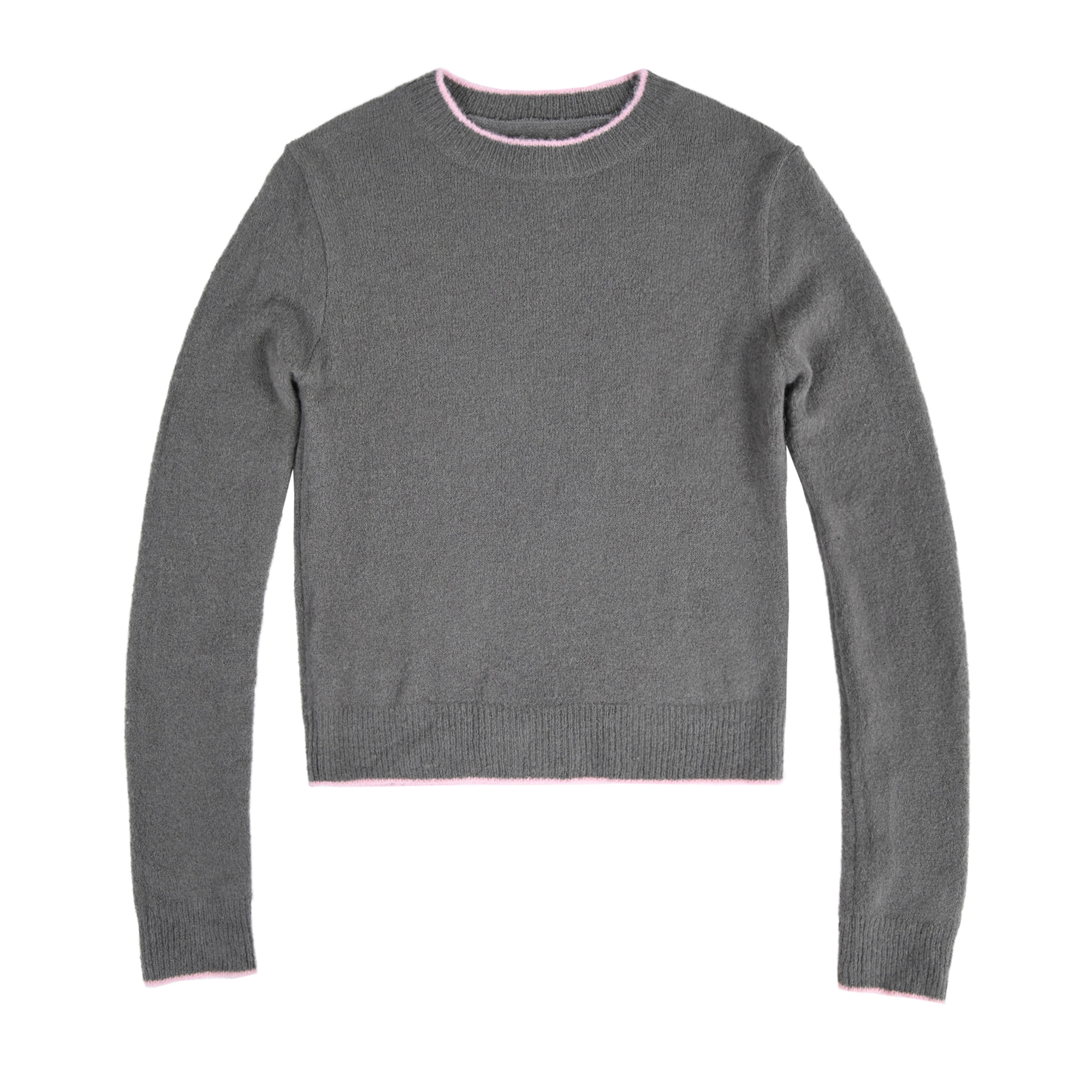 【aeae】 ALPACA COLOR RIB INSIDE-OUT KNIT : GRAY