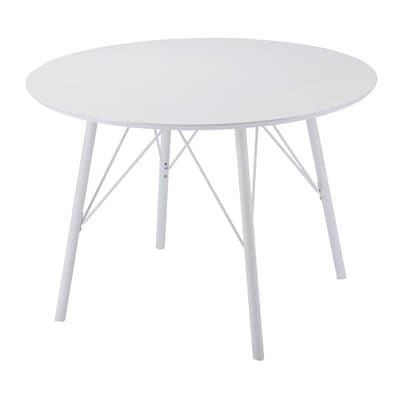 ダイニングテーブル 単品 約100×100cm 白 ホワイト 直径 円形 丸 ラウンドテーブル 4人用 北欧 スタイリッシュ モダン (テーブル以外別売)