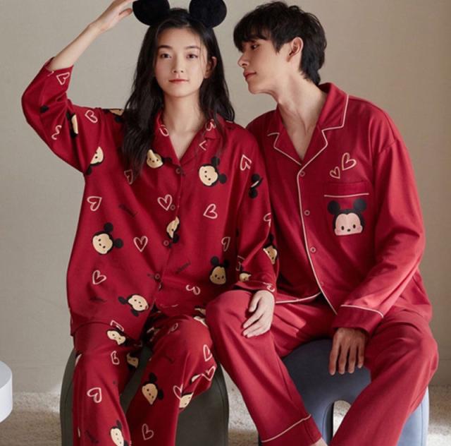 ミッキー ペアパジャマ ルームウェア ディズニー ペアルック カップル パジャマ クマ レデイース メンズ 寝巻き 男女セット ナイトウェア お揃い 部屋着