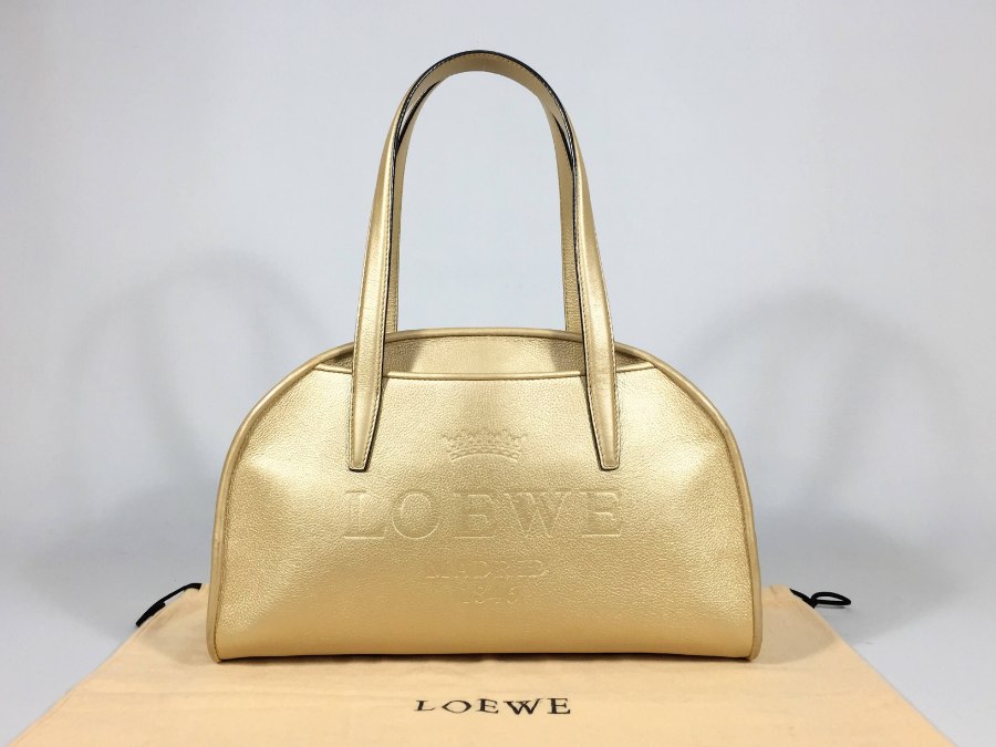 ハンドバッグ レザー ゴールド ショルダーバッグ 中古品